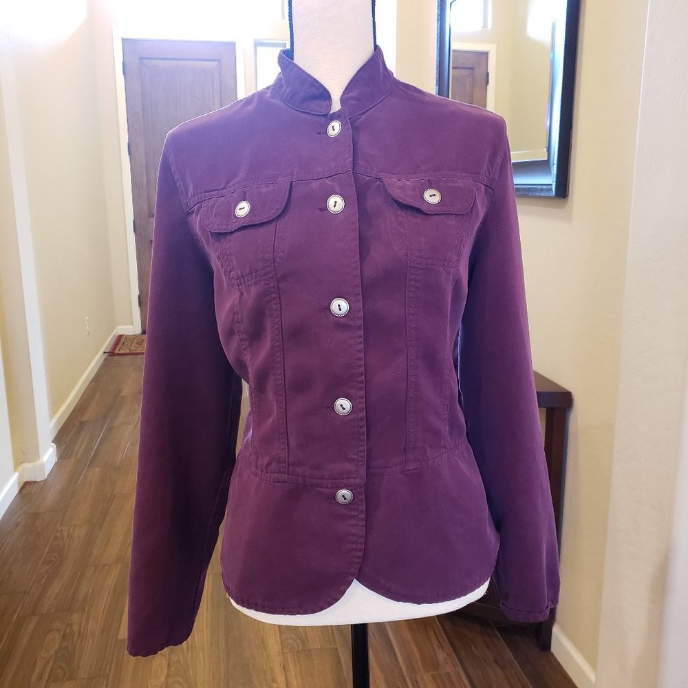 Purple light button down shirt